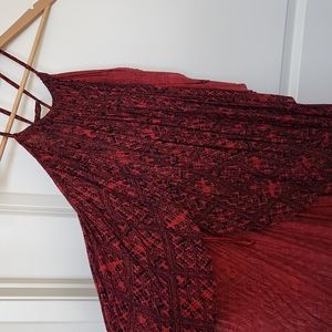 Free People Double Dutch red tunic tank top medium